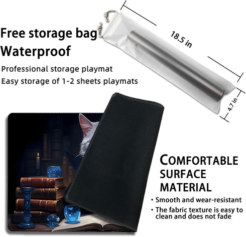 Malqiqi 24 14 inches, 6-Regular) Playmat for MTG, with Free Storage Bags,Game Mat x TCG and Board Game Mats for Cards