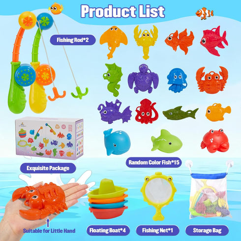 1-3, 22 2-4 1 2 3 4 5 6 8 Toddler Bath Toys for Kids Ages PCS Mold Free Bath Toys Toddlers with Fishing Toy Games