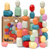 BUNMO Stacking Rocks 40pcs, Safe for Ages 1+, Montessori Toys for 1 Year Old, Wooden Stacking Blocks for Kids