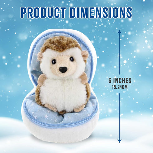 Snowball Stuffed Surprise Zip Up Animal, 6 inch Cute & Soft Plush Toy, Perfect for Friends and Family