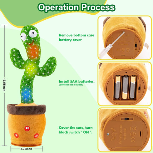 120 Ayeboovi Dancing Talking Cactus Baby Toys Interactive Toy Repeating Records What You Say Volume Adjustable Singing