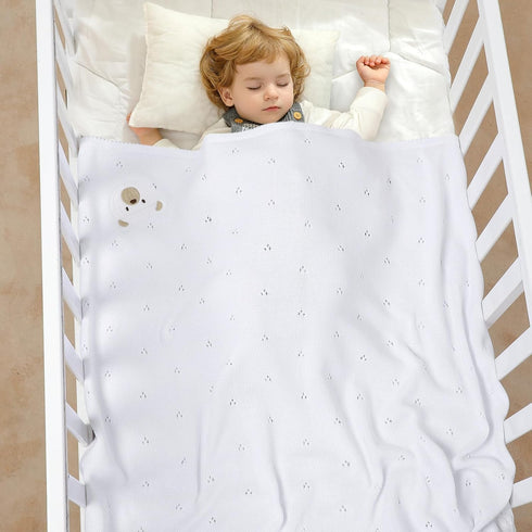 40x30 Inch mimixiong Organic Cotton Baby Blanket Neutral Knitted Soft Crib Nursery Swaddling Receiving Blankets
