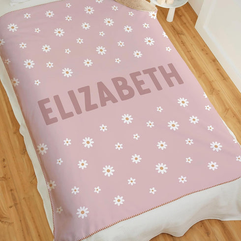 GearHot Personalized Baby Blanket for Kids Girls Boys. Custom Baby Blanket with Name for Newborn Swaddle Toddler