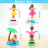 4 Pack Hawaii Girl Solar Powered Dancing Toys, Flapping Wings Flamingo Car Shaking Head Dancer Doll