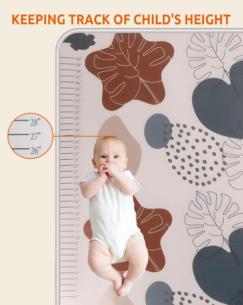ZUVVIA 74x50 1 inch Playpen Mat Foam Thick, Thicker & Waterproof Baby Playpen Mat for Floor Playing, One-Piece Crawling