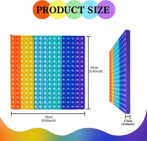 MEIBK 15X15 Multiplication Game Multiplication Tables Rainbow Education Popular fidgety Toys Multiplication Tables