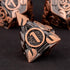 Set 7Pcs D20 D12 D10 D8 D6 D4 KERWELLSI Metal DND Dice D&D, Nature Vines Leaf Role Playing Dice with Gift Box, Copper