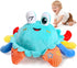 Kleikyerel Baby Toys 1 Year Old 6-12 Months, Crawling Crab Baby Plush Toy,