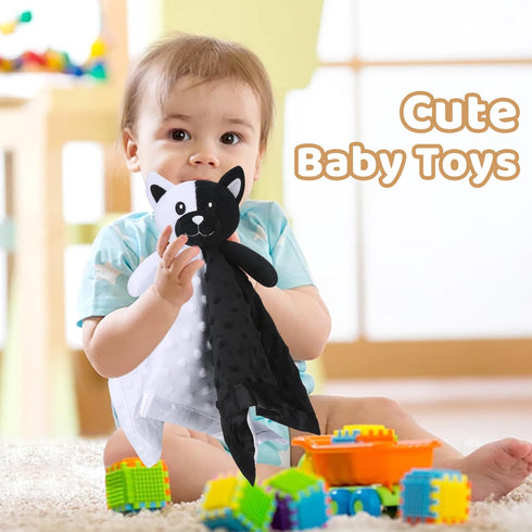 Pro Goleem Cat Loveys for Babies, Soft High Contrast Security Blanket, 16 Inch Baby Toys for Boys and Girls