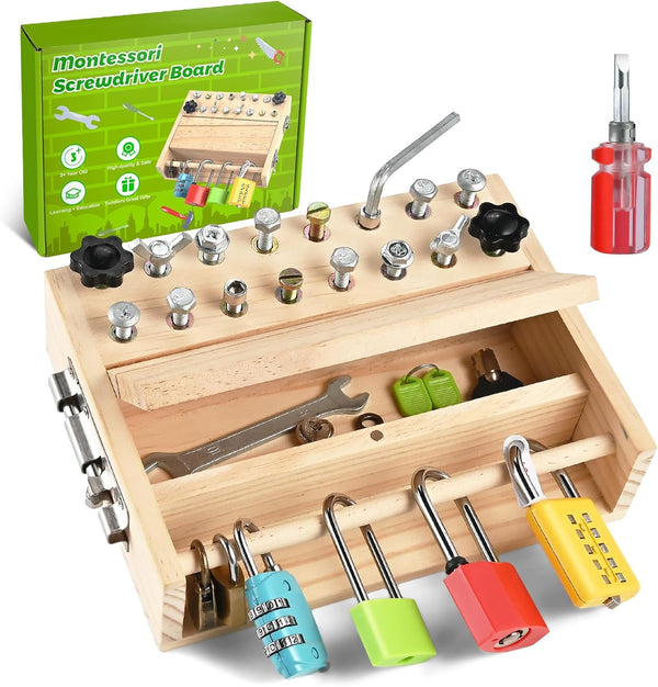 Montessori Screwdriver Board Set, Montessori Toys for 3 4 5 with 6