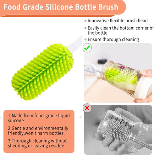 Portable Travel Bottle Drying Rack for Baby - Baby Bottle Cleaner Kit for Working Moms or Camping