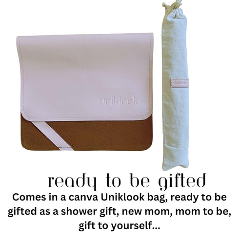 14"x22" UNIKLOOK Leather Portable Changing Pad - Vegan Leather - Travel Baby Changing Mat - Multipurpose Portable