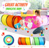Kids Play Tunnel Tent - 2 Pack 6-ft Pop Up Crawl Tunnel Toy for Indoor & Outdoor Play, Rainbow & Pink Tunnels