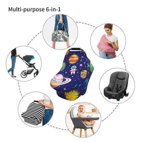 Schgap Cartoon Stars Car Seat Cover for Baby, Soft Stroller Cover Nursing Cover Breastfeeding Baby Carrier Covers
