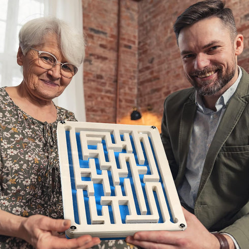 Marble Maze Circuit Game - Dementia Activities for Elderly Seniors - Wooden Maze Board Games Toy Gifts for Alzheimer's