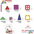 Playmags Magnetic Tiles for Kids - 60 Pc Magnet Blocks with ABC Click-ins, STEM Development Building Toys for Toddlers