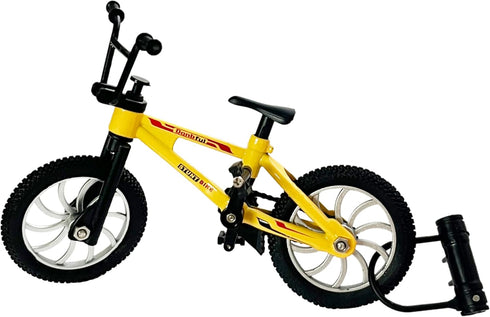 Compact Alloy Mountain Bike Finger Toy - Yellow with Movable Parts