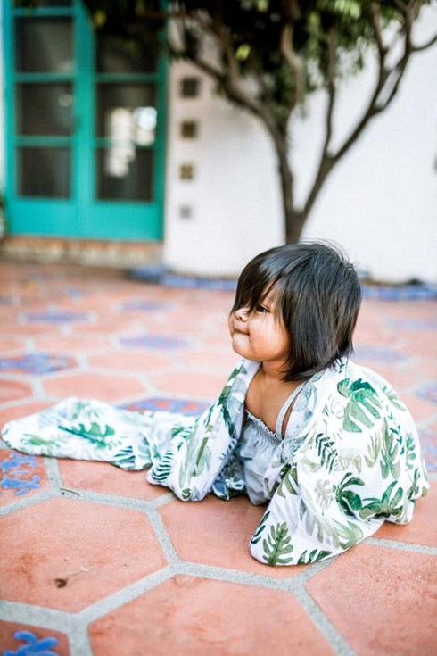Little Unicorn Tropical Leaf Cotton Muslin Swaddle Blanket | Large 47” x 47” | 100% Cotton | Super Soft | Newborns