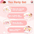 Sets 3-5, Set 4-6, Set 3-6 Wooden Tea for Toddlers Tea Party for Little Girls Toddler Tea with Teacups, Dessert Food