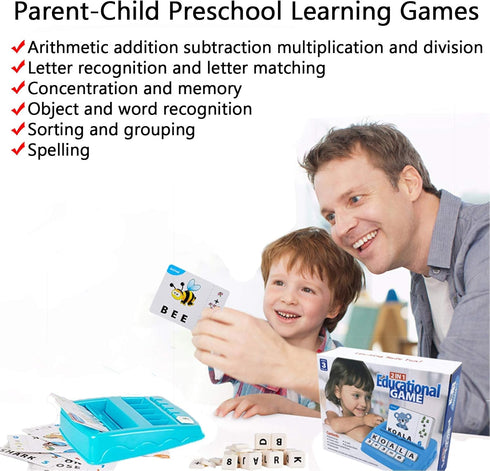 Learning Educational Toys, 2 in 1 Matching Letter and Number Games for Boys and Girls, Preschool Learning