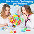 64PCS Stack Attack Game - Tetra Board Tower Games for Adults & Kids, 2 Players Balance Stacking Toy