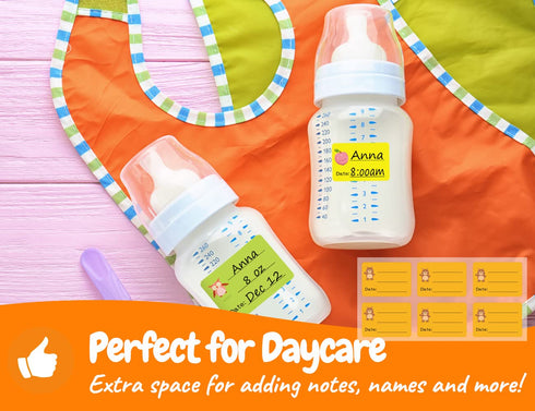 Baby Food Labels, Removable Write-On Daycare Date Labels for OXO Tot Baby Food Storage Containers, Trays, Jars, Freezer