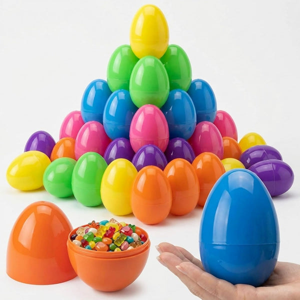 SAILYLENCEY 30 Pieces 2.36 inch Premium Plastic Easter Eggs for Easter Basket Stuffers