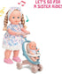 Dolls,16 Inches Set 3+ Mother Love Walking Interactive Baby Dolls with Stroller & Sister, Baby Dolls with Hair, Singing
