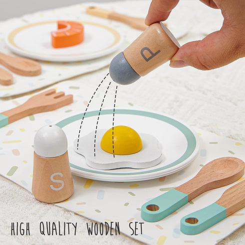 3-5, 3 4 5 6 Lonico Wooden Play Kitchen Accessories Toys for Toddlers Kids Play Kitchen with Realistic Plates & Dishes