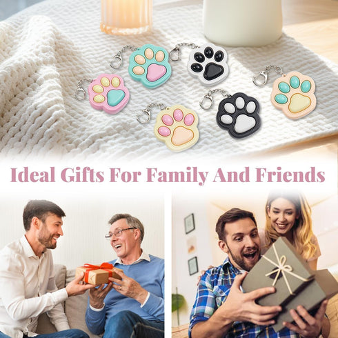 12 Zioyihan Pcs Cat Paw Fidget Toys Fidget Keychain, Mini Clicker Sensory Toy Anxiety and Stress Relief for Adults
