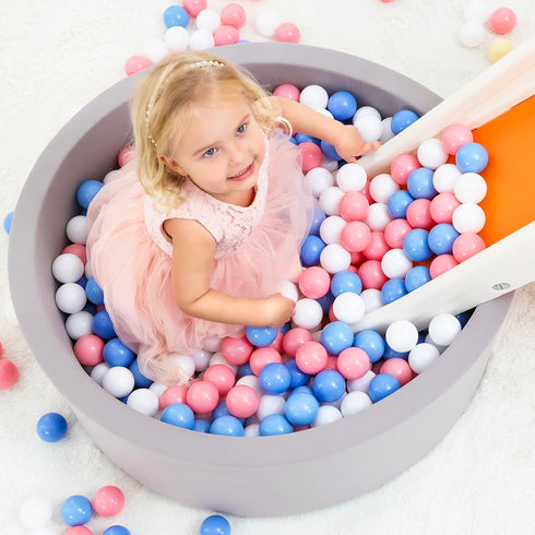 Wilwolfer Foam Ball Pit for Toddlers - Large Baby Ball Pit with Soft Memory Sponge - Indoor Outdoor Baby Playpen