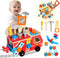 Toddler Tool Set - 33 PCS Wooden Kids Tools with Firetruck-Shaped Box