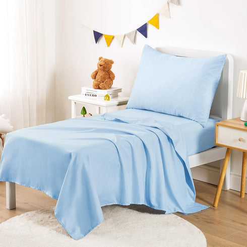 Set 4 Set Wake In Cloud - Toddler Bedding for Boys Girls, Pieces Soft Crib Bed Including Comforter, Sheets