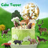 EOIVSH 10PCS Set Forest Animal Figures, Realistic Woodland Figurines, Plastic Jungle Toys With Deer Elk Wolf Bear Okapi