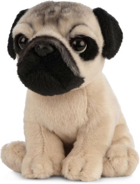 Living Nature Pug Puppy Stuffed Animal | Fluffy Dog Animal | Soft Toy Gift for Kids | 6 inches