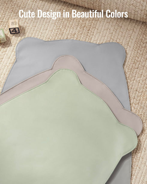 Blissful Diary Vegan Leather Portable Changing Pad, Wipeable & Waterproof Baby Change Mat in Diaper Bag, Travel