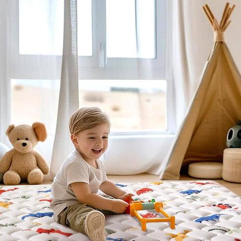 79" 71", Odorless Premium Foam Baby Play Mat x Soft Microfiber Fabric Crawling Mat for Floor- Comfortable