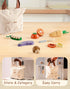 Set, Playset 3+, Set ROBUD Wooden Toy Food Cutting Play Food for Kids Kitchen Accessories Pretend Toy Food with Storage