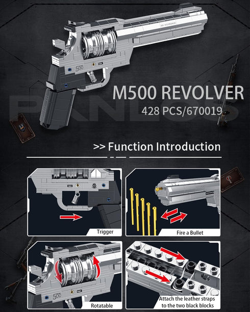 1:1 Sets 428 Set Nueris Revolver Building Blocks - PCS Model Collection Toy Building Bricks Shootable - Simulation