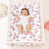 3 Pack 28x52 Inches PHF Soft Rose Floral Crib Sheets Fitted, Silky Comfy Breathable Baby Sheets for Boys Girls, Fits