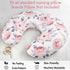 Nursing Pillow Cover Girls, Floral Breastfeeding Pillow Cover for Baby, Snug Fits Newborn Nursing Pillow Case, Super