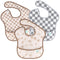 Bumkins Bibs for Girl or Boy, SuperBib Baby and Toddler for 6-24 Months, 3-pk Palms and Checks