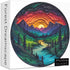 Magic Forest Puzzles for Adults 1000 Pieces, Nature Round Tree Mountain River Sunset Landscape Puzzle, Colorful Paper Cut Art Puzzle, Difficult Hard Challenge Jigsaw Puzzle