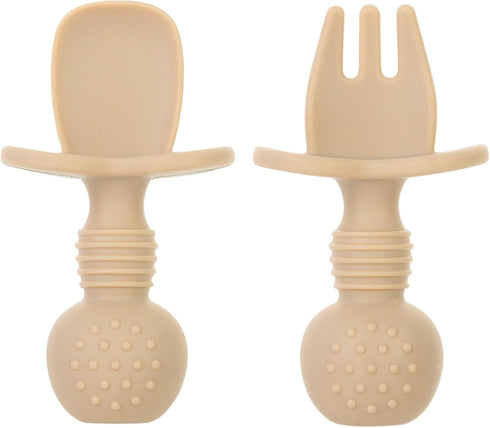 6 Pack Baby Spoons and Forks Set, Silicone First Stage Self Feeding Infant Toddler Utensils, BPA Free Baby Essentials