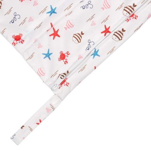 ALVABABY 2pcs Cloth Diaper Wet Dry Bags, Waterproof Reusable with Two Zippered Pockets for Travel, Beach, Pool