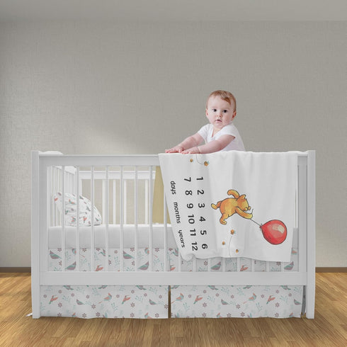 The Pooh Bear Baby Monthly Milestone Blanket, Honey Baby Age Blanket for Newborn Boy & Girl Photo Taken