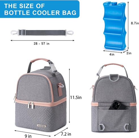 Pack 6 Breastmilk Cooler Bag with Ice Fits Baby Bottles