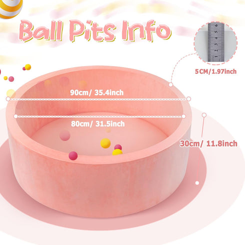 35.4"x 11.8" Foam Baby Ball Pit, Ball Pits for Toddlers, Soft Round Kiddie Playpen Ball Pool for Kids with Soft Memory
