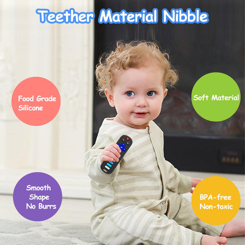 Baby Teething Toys, Remote Teether Toys, Silicone Chew Toy for Babies 18+ Months, Educational BPA Free Teething Toys