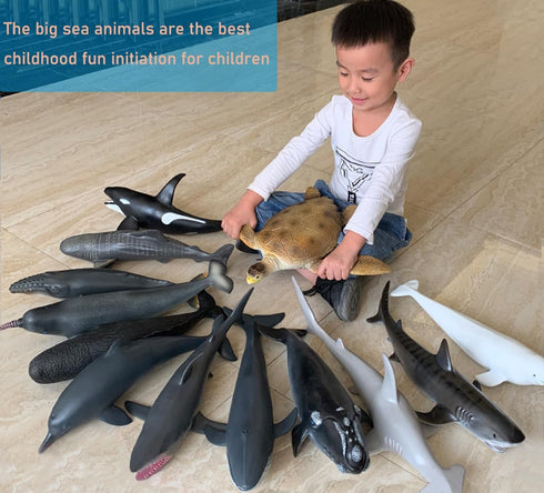 16 Inch Simulated Ocean Big Animal Toys Sea Animals Toy Large Size Marine Animal Action Figures Soft Filled Rubber Sea